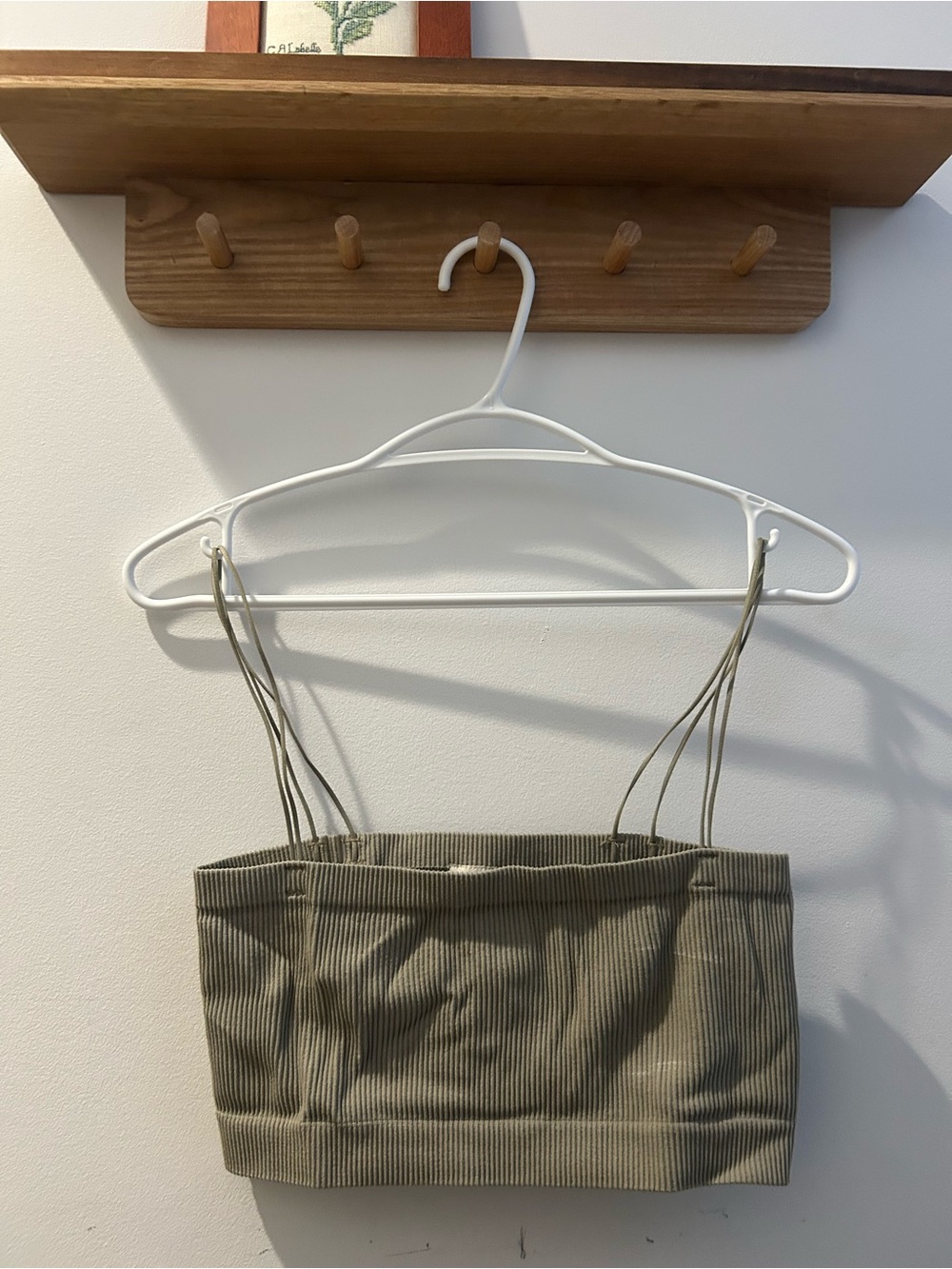 Aritzia Sunday Best Ribbed Olive Green Strappy Crop Top